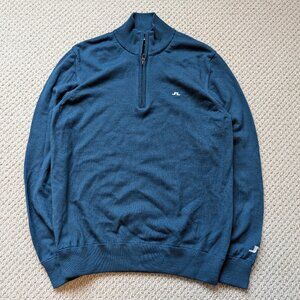 J Lindeberg Kian Zipped Golf Sweater 1/4 Zip 100% Merino Wool Tagged XL Fits M